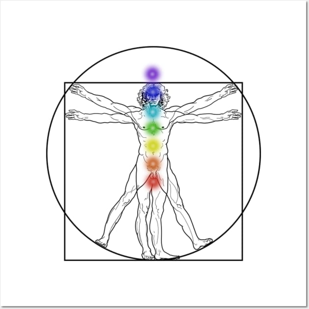 Vitruvian Man DaVinci Chakras Yoga Mediation Wall Art by Chakra Shine